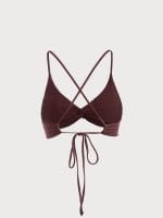 Brown Twist Backless Bikini Top - Image 9