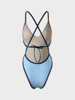 Blue Contrast Trim One-Piece Swimsuit - Image 7