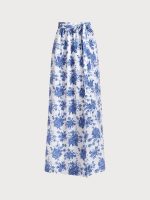 Blue Floral Cover-up Skirt - Image 4