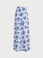 Blue Floral Cover-up Skirt - Image 5
