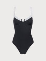 Contrast Trim Knotted One-Piece Swimsuit - Image 6