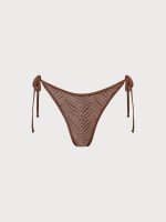 Brown Crochet Tie Bikini Bottom - Image 5