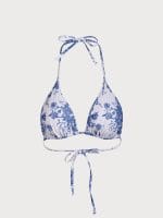 Floral Halter Triangle Bikini Top - Image 14
