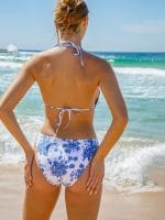 Floral Halter Triangle Bikini Top - Image 11