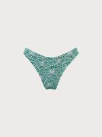 Green Floral Jacquard Bikini Bottom - Image 6