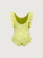 Girls' Light Green Ruffled One-Piece - Image 2