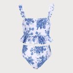 Girls' Blue Floral Tankini Set