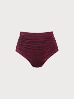 Jacquard Ruched Plus Size Bikini Bottom - Image 6