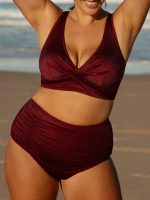Jacquard Ruched Plus Size Bikini Bottom - Image 4