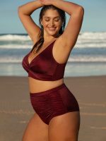 Jacquard Ruched Plus Size Bikini Bottom - Image 5