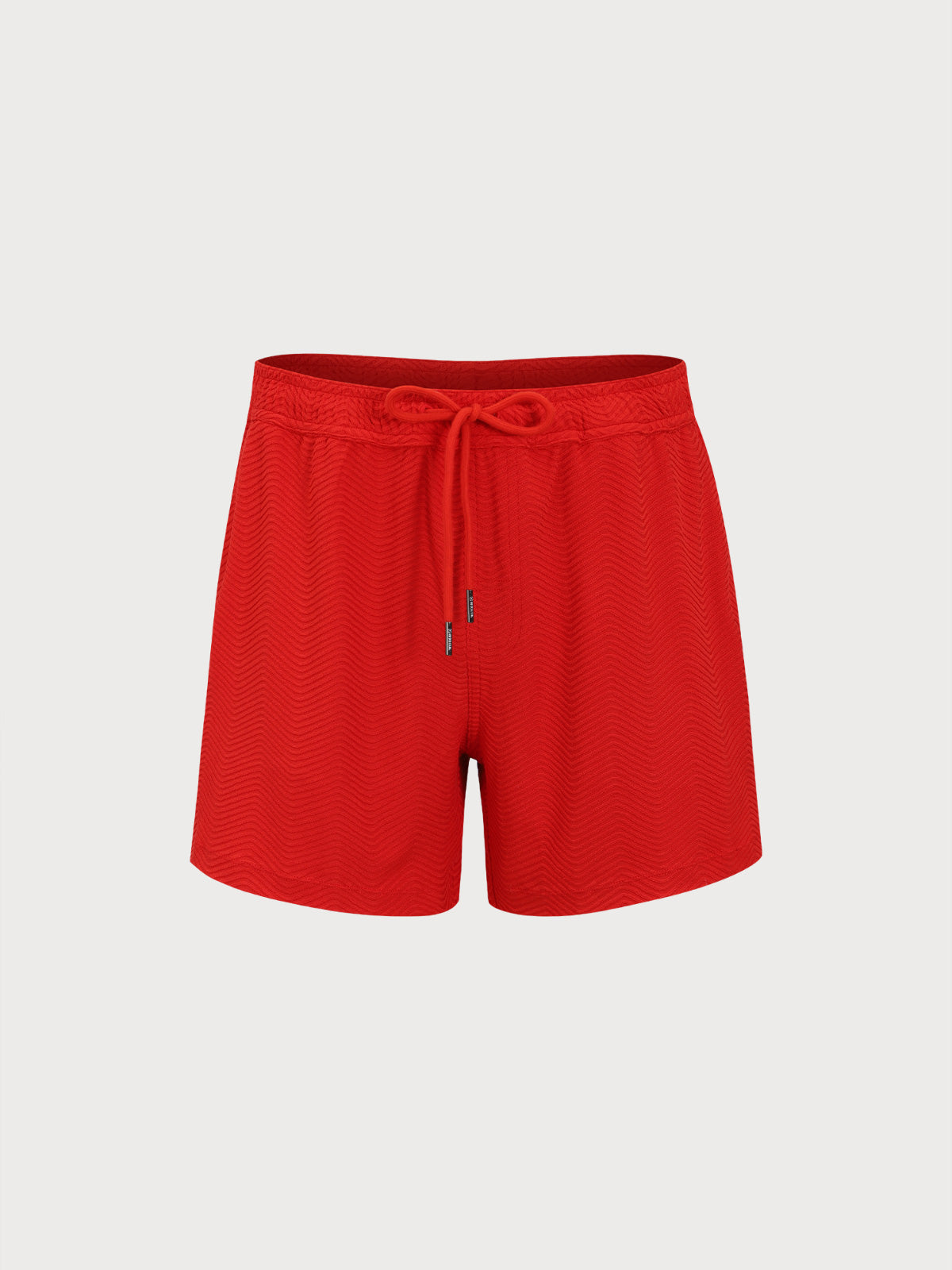 men_-s-knitted-polyester-swim-shorts-red-sustainable-men_s_beach_shorts-sztd8d Men's Red Wave 5" Swim Trunks - Image 1