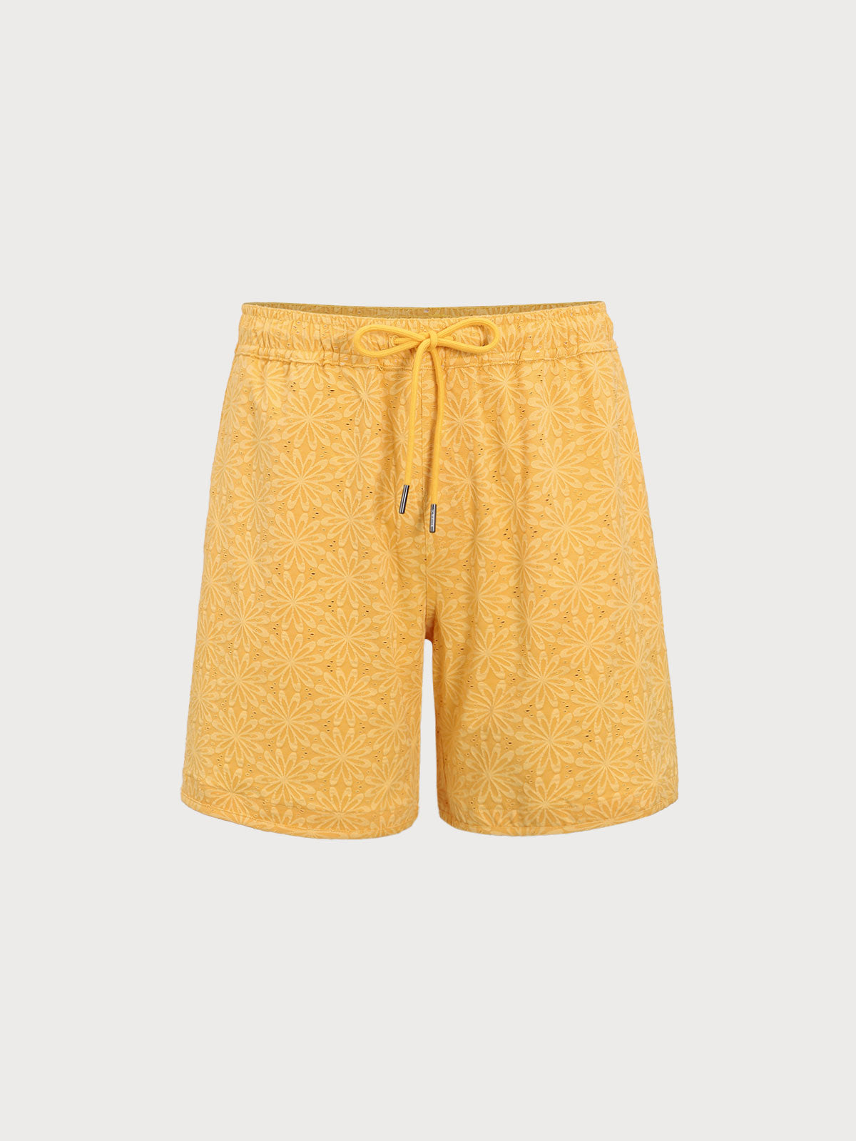 men_-s-knitted-spandex-swim-shorts-yellow-sustainable-men_s_beach_shorts-axftoh Yellow Jacquard Beach Men's 7" Swimming Trunks - Image 1