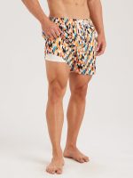 Hapnix® - Men's 5" Yellow Print Swim Trunks - Image 2