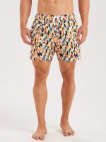 Hapnix® - Men's 5" Yellow Print Swim Trunks