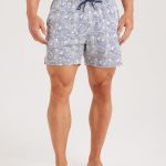 Hapnix® - Men's Blue Wave Print 5" Swim Trunks