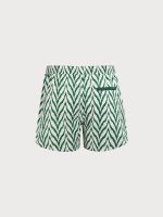 The Green Geometric Beach Men's 5" Swimming Trunks - Image 2