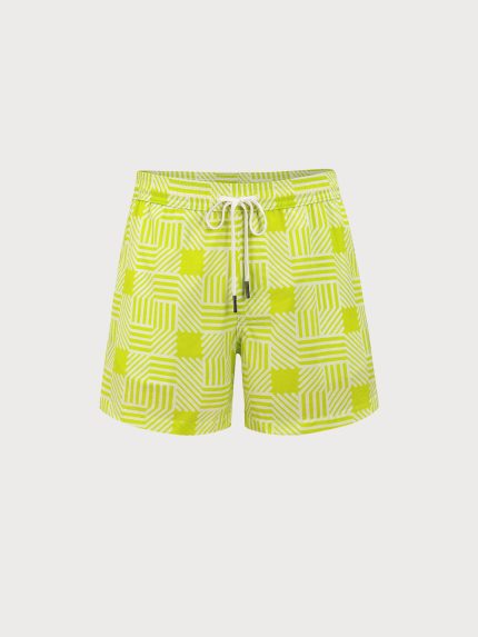 The Fluorescent Green Beach Men's 5" Swimming Trunks