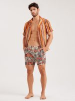 Hapnix®- AfricaⅡ- The Orange Men's 5" Swim Trunks - Image 6