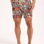 Hapnix®- AfricaⅡ- The Orange Men's 5" Swim Trunks