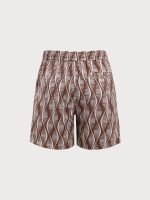 Brown Spiral 7" Crossover Swim Trunks - Image 2