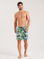 Hapnix® - Men's Green Printed 7" Swim Trunks - Image 5
