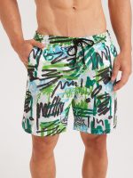 Hapnix® - Men's Green Printed 7" Swim Trunks - Image 6