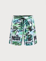 Hapnix® - Men's Green Printed 7" Swim Trunks - Image 7