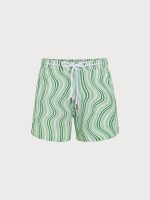 Hapnix® - The Green Stripe Men's 5" Swim Trunks - Image 8