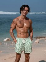 Hapnix® - The Green Stripe Men's 5" Swim Trunks - Image 4