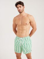 Hapnix® - The Green Stripe Men's 5" Swim Trunks - Image 5