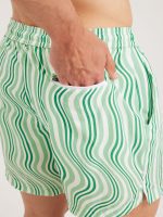 Hapnix® - The Green Stripe Men's 5" Swim Trunks - Image 7