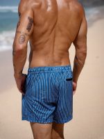 Hapnix® - The Blue Stripe Men's 5" Swim Trunks - Image 3