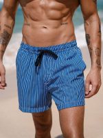 Hapnix® - The Blue Stripe Men's 5" Swim Trunks