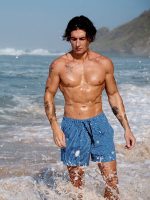 Hapnix® - The Blue Stripe Men's 5" Swim Trunks - Image 4