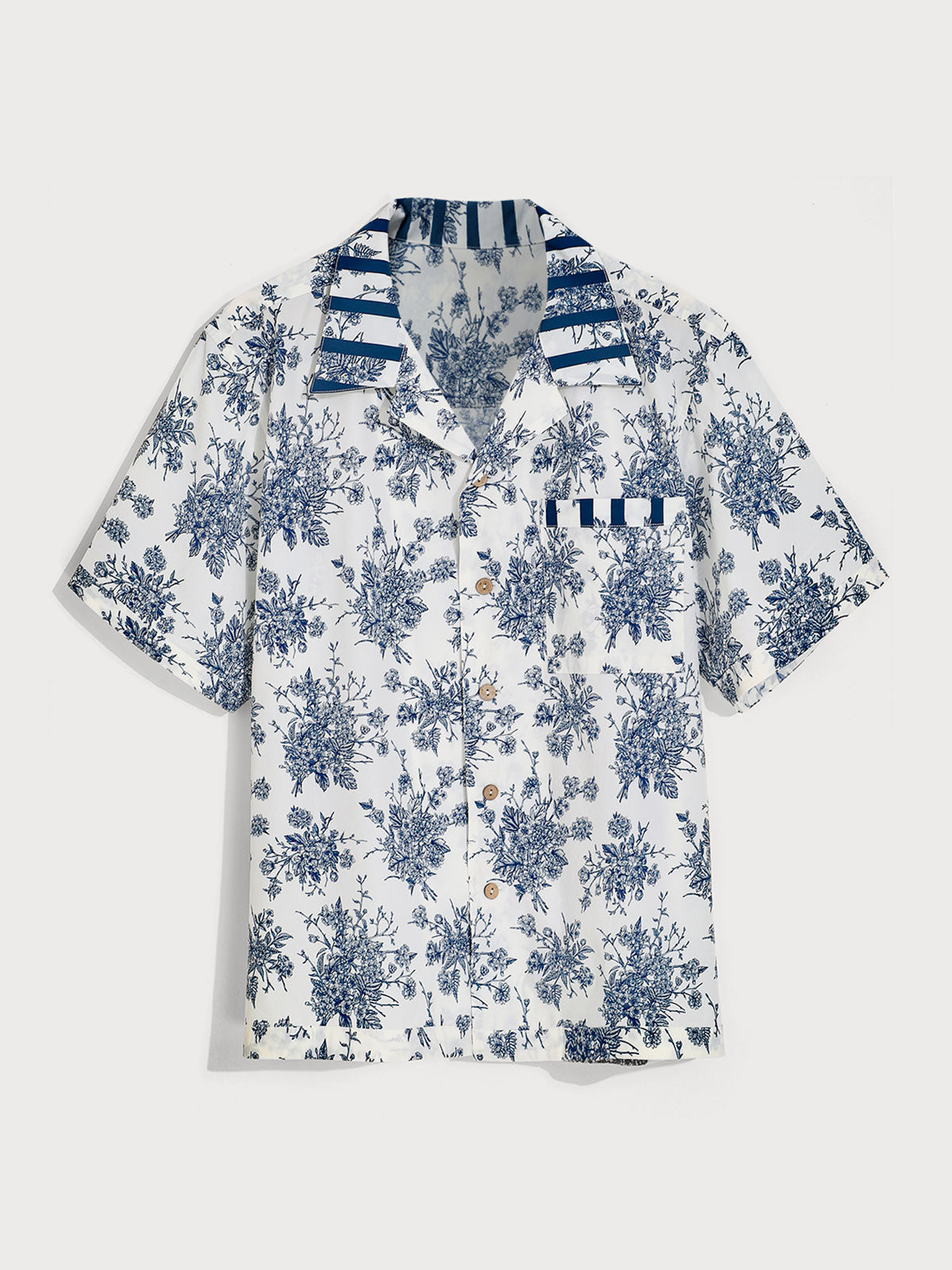 men_s-woven-nylon-spandex-top-blue-sustainable-men_s_tops-zrjcfu Men's Blue Floral Print Casual T-Shirt - Image 1