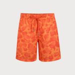 Orange Print Beach Men's 7" Swimming Trunks