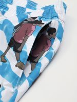 Hapnix® - The Blue White Men's 7" Swim Trunks - Image 9