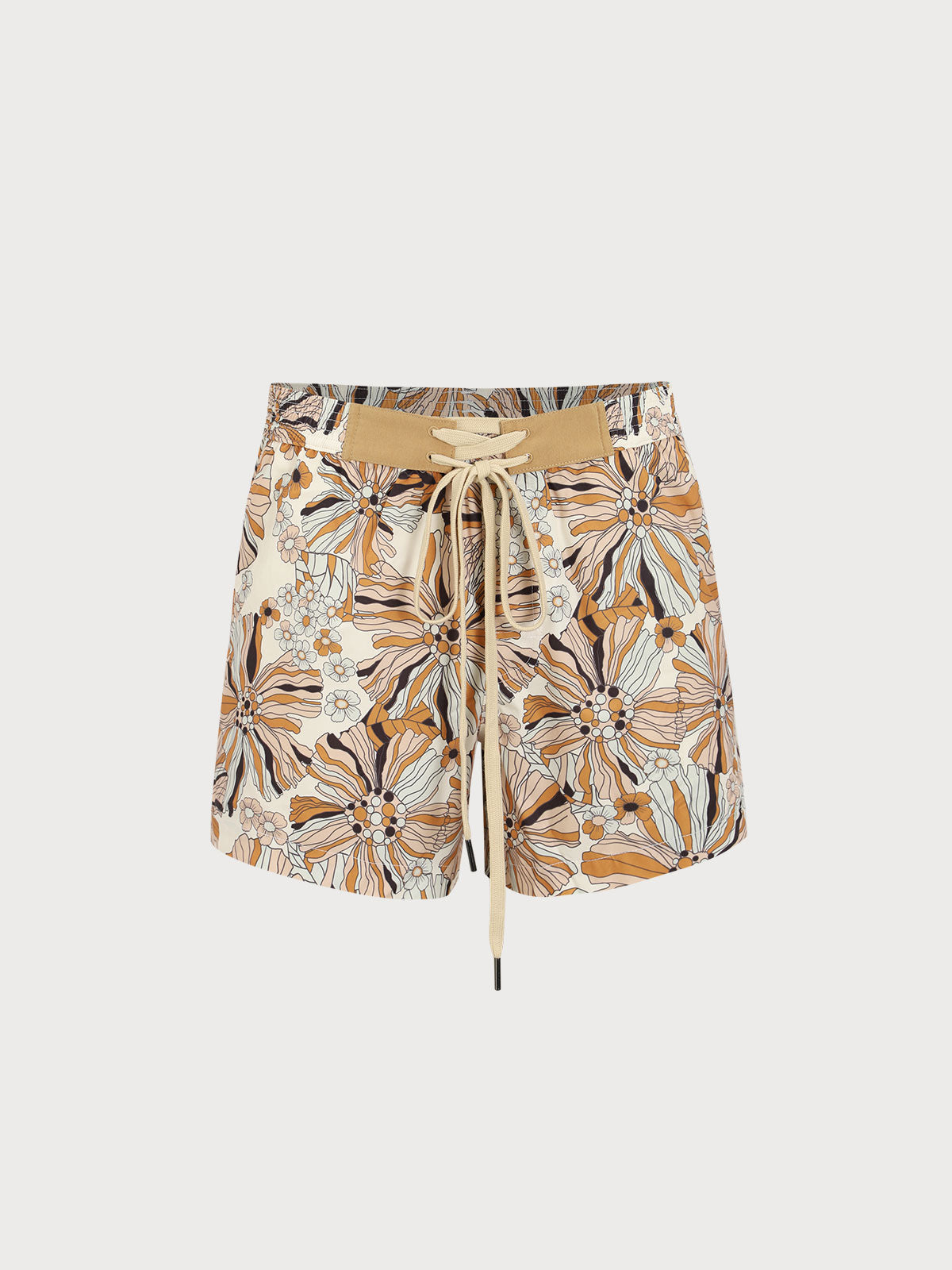 men_s-woven-polyester-swim-shorts-sustainable-men_s_beach_shorts-8scqer Hapnix® - Orange Floral Men's 5" Swim Trunks - Image 1