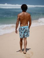 Hapnix® - The Blue White Men's 7" Swim Trunks - Image 5