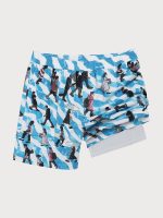 Hapnix® - The Blue White Men's 7" Swim Trunks - Image 8