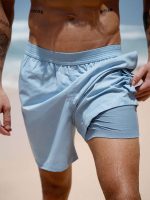 Hapnix® - The Light Blue Men's 5" Swim Trunks - Image 3