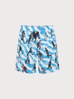 Hapnix® - The Blue White Men's 7" Swim Trunks - Image 13