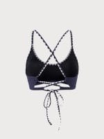 Navy Contrast Stitch Bikini Top - Image 11