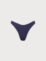 Navy Contrast Stitch Bikini Bottom - Image 9