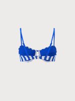 Plush Texture Stripe Underwire Bikini Top - Image 8