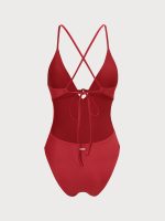 ECONYL® Red Cutout One Piece Swimwear - Image 7