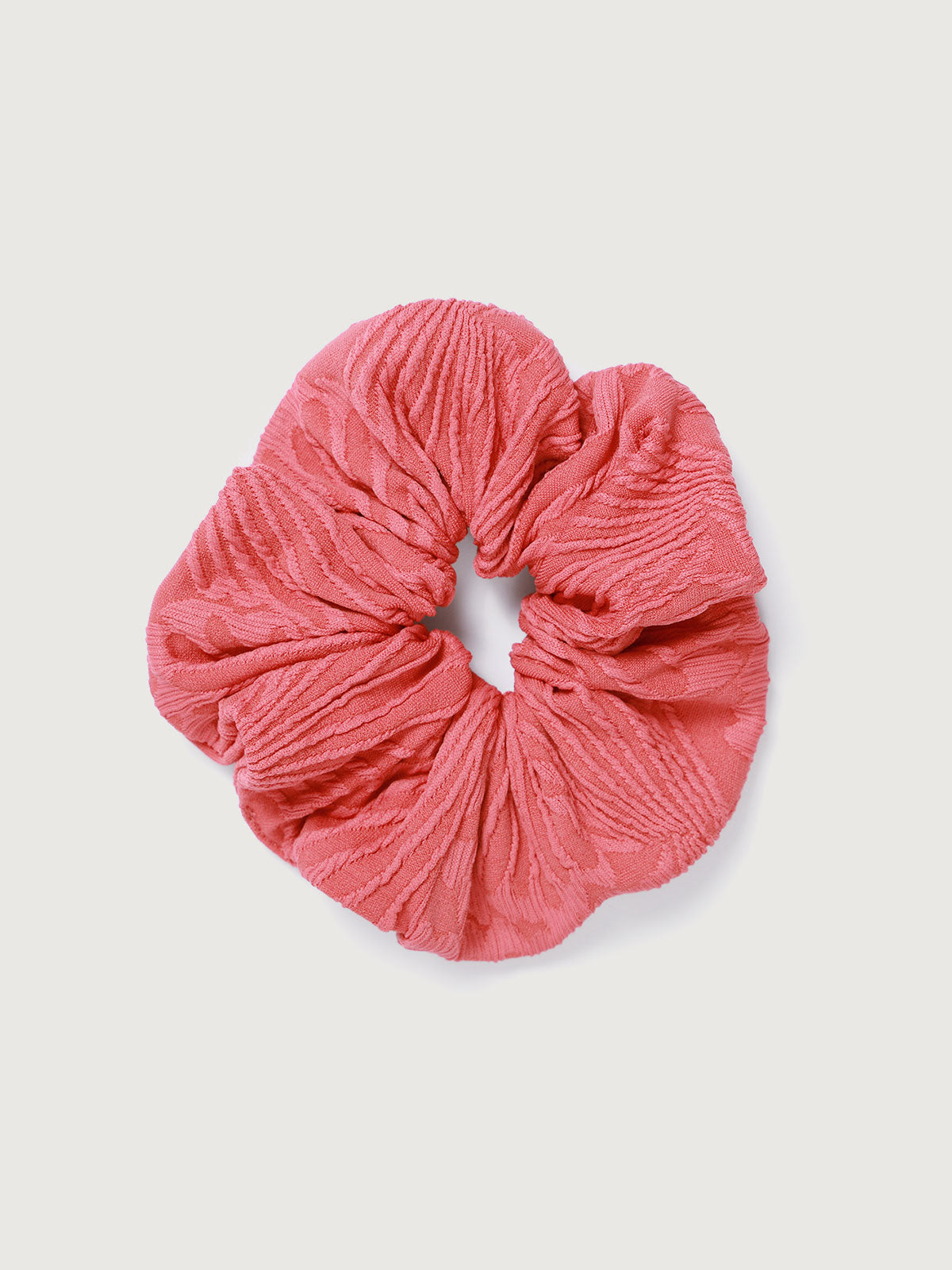 red-jacquard-scrunchie-red-sustainable-hair_accessories-gikhcf Red Jacquard Scrunchie - Image 1