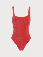 Red Lurex No Padding One-Piece Swimsuit - Image 3