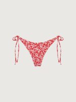 Red Reversible Tie Floral Bikini Bottom - Image 5