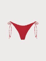 Red Reversible Tie Floral Bikini Bottom - Image 6